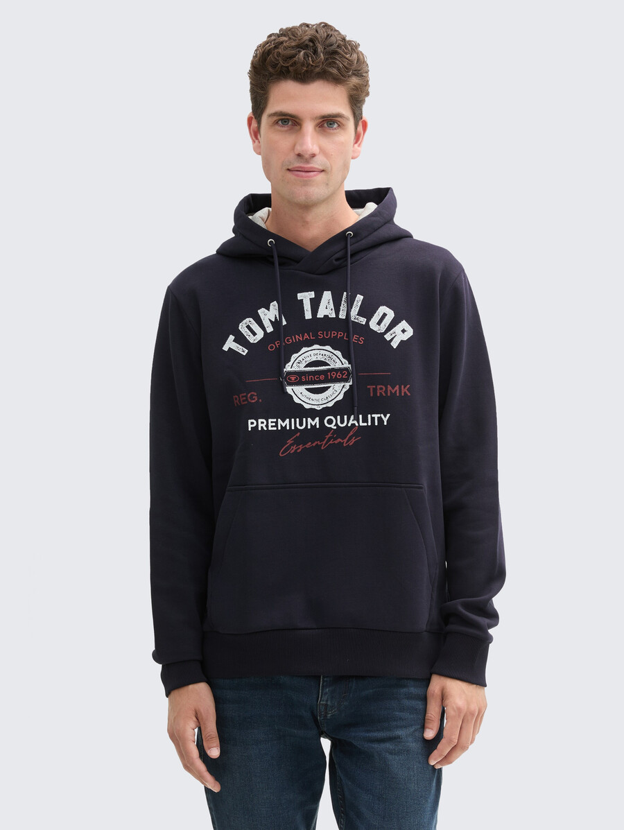 sweat à capuche imprimé avec logo
