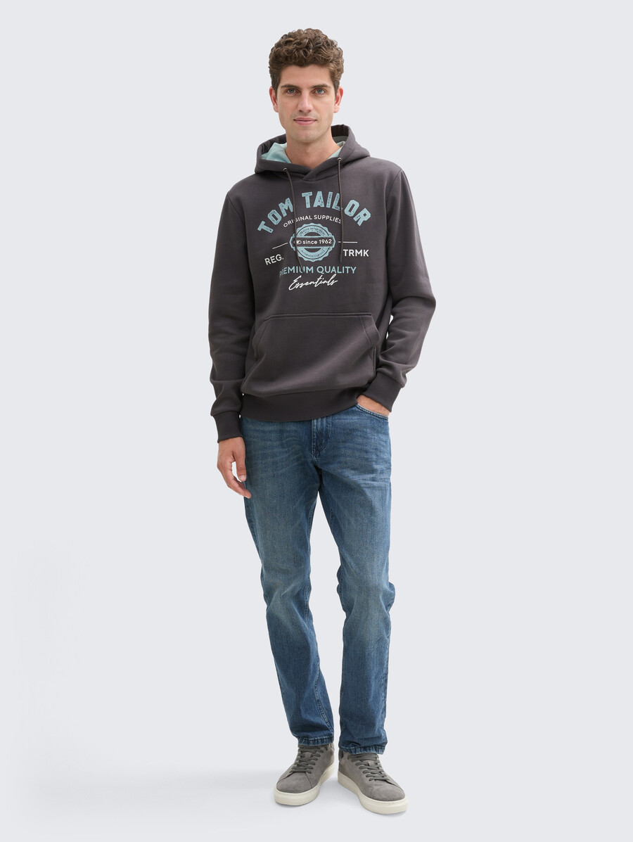 sweat à capuche imprimé avec logo