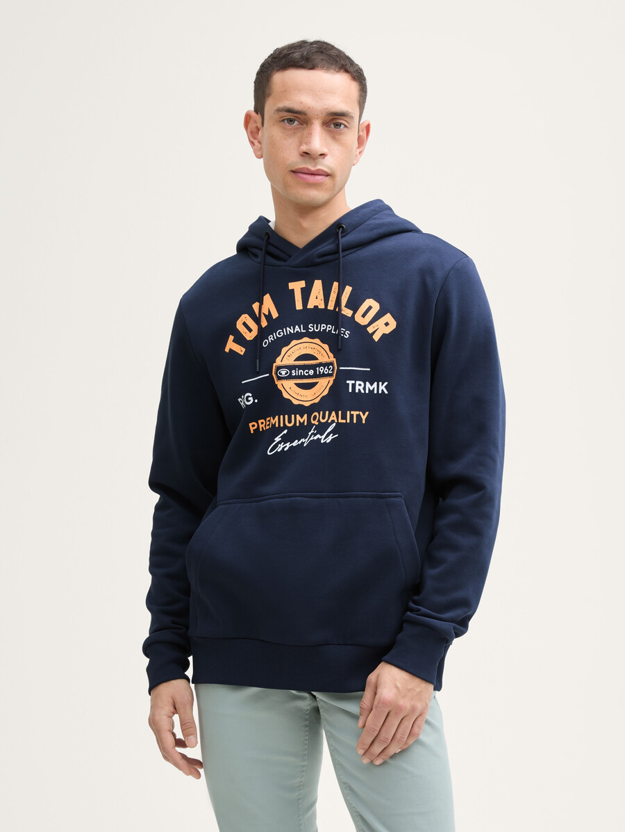 sweat à capuche imprimé avec logo