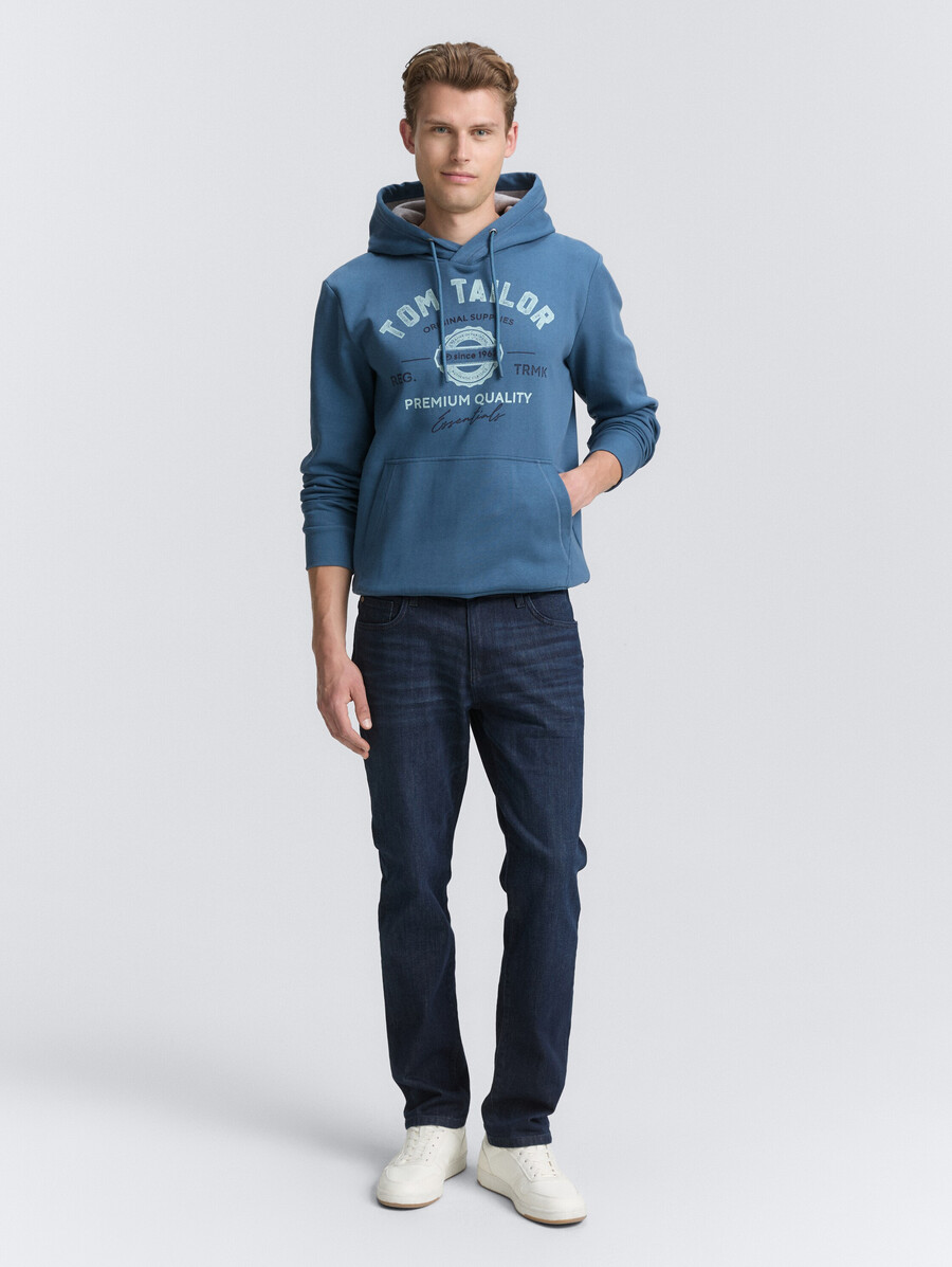 sweat à capuche imprimé avec logo