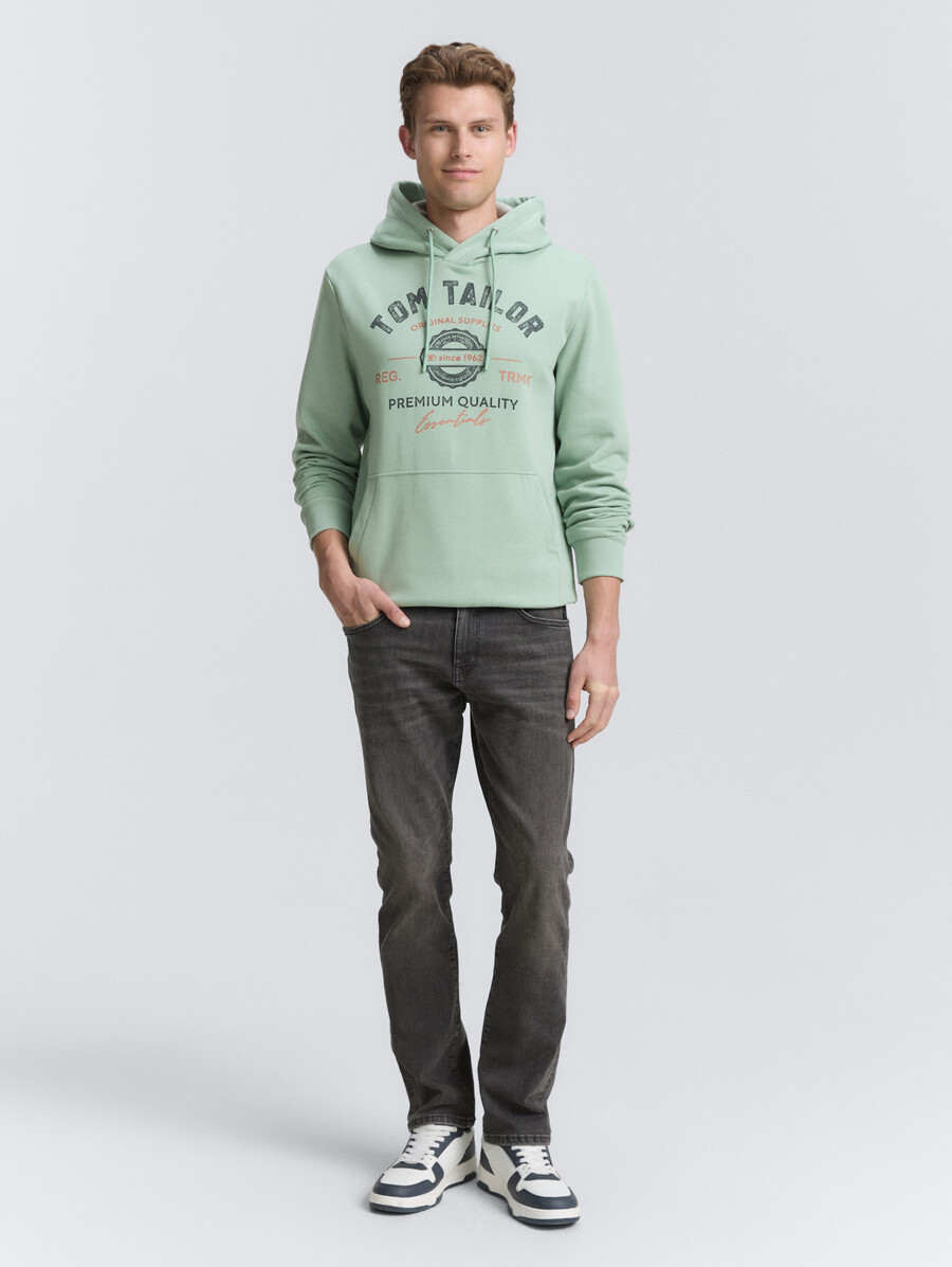 sweat à capuche imprimé avec logo