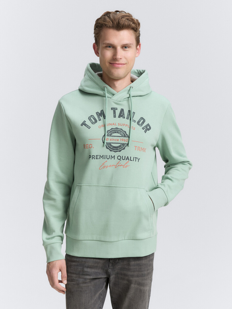 sweat à capuche imprimé avec logo
