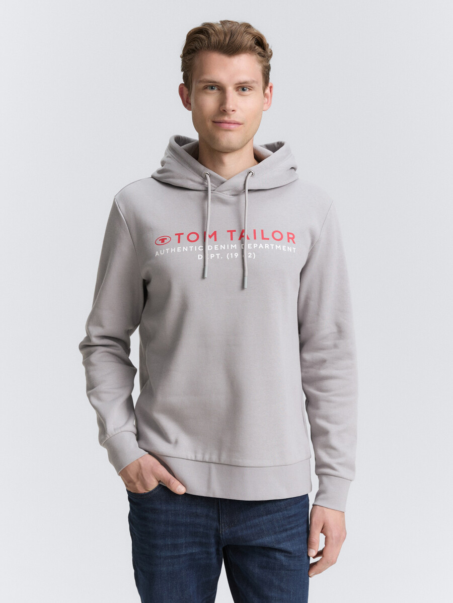 sweat à capuche imprimé avec logo
