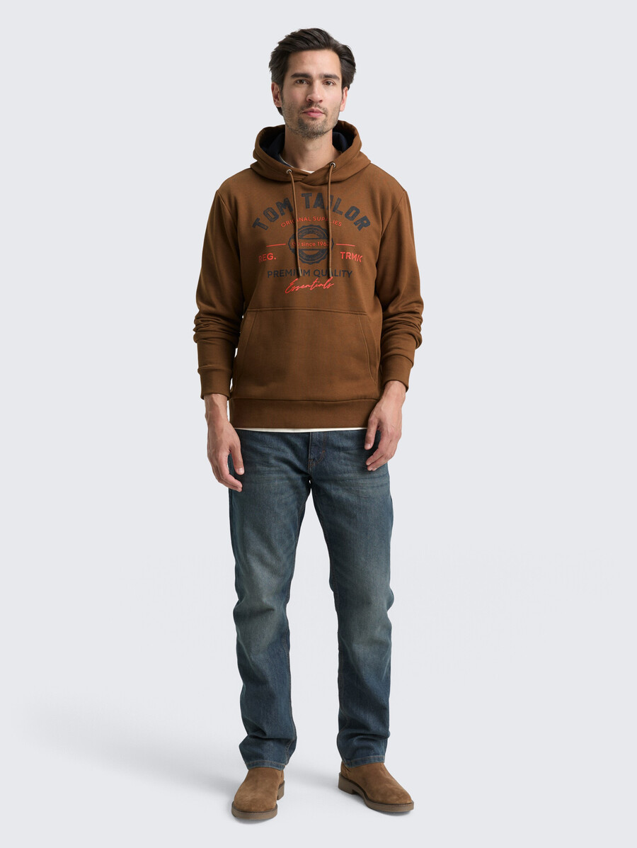 sweat à capuche imprimé avec logo