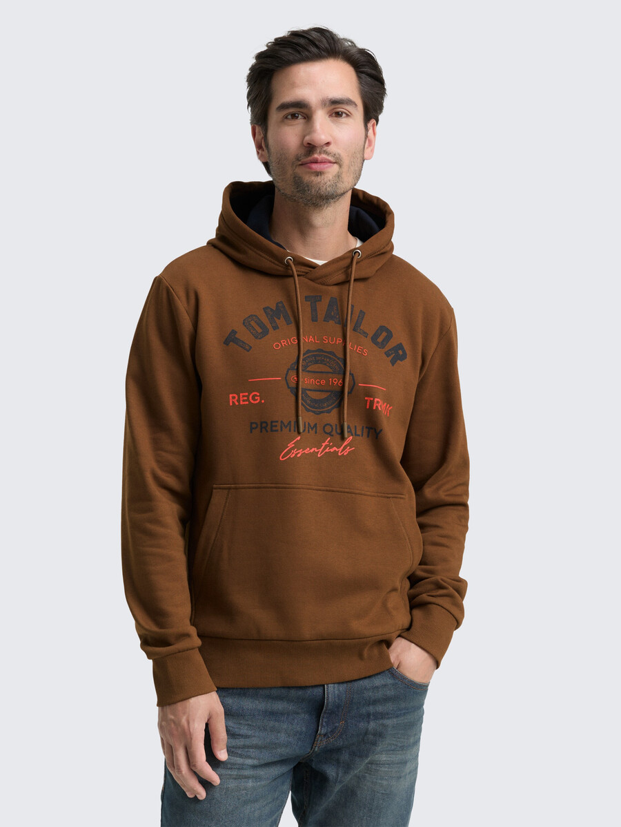 sweat à capuche imprimé avec logo
