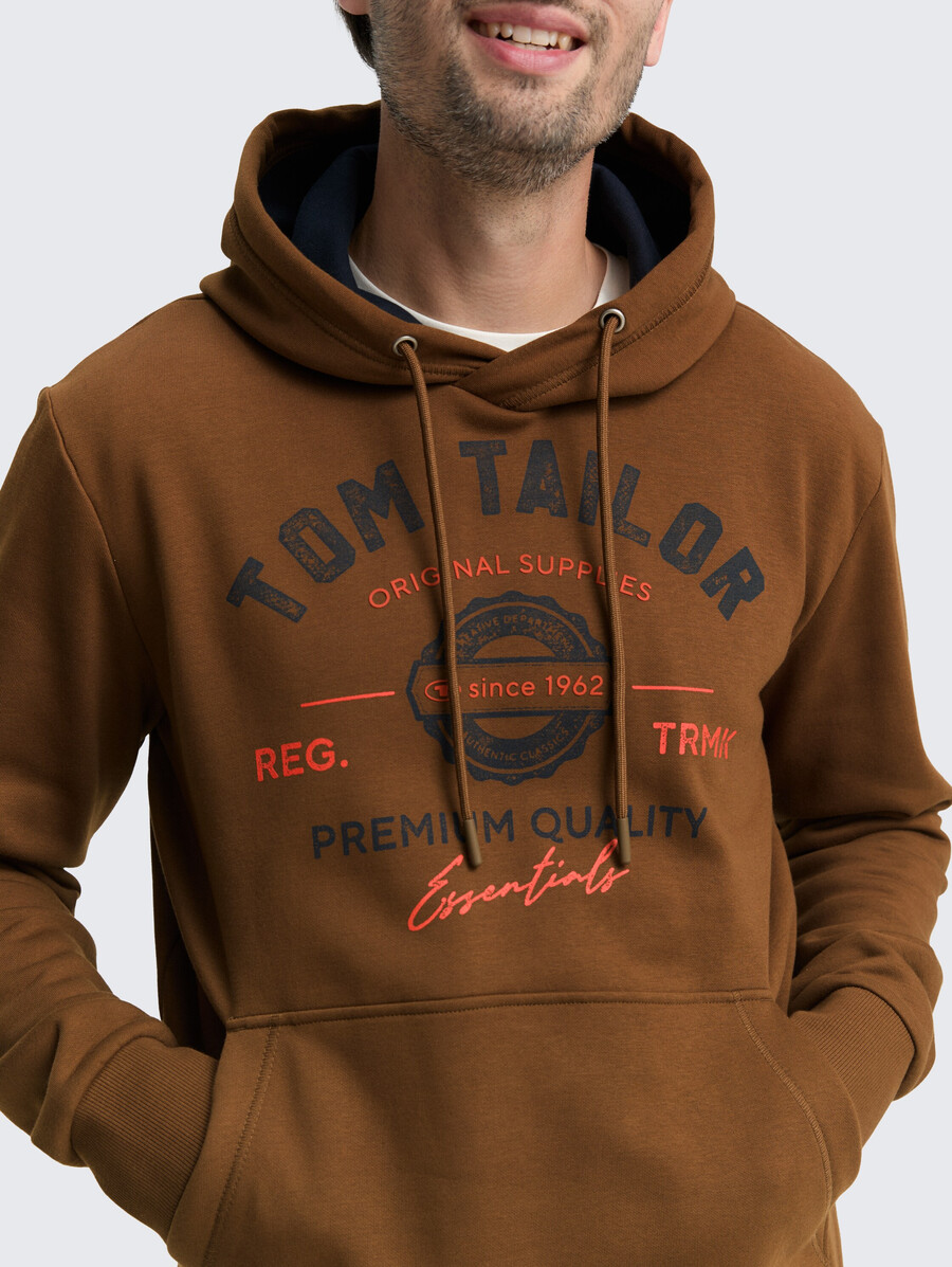 sweat à capuche imprimé avec logo