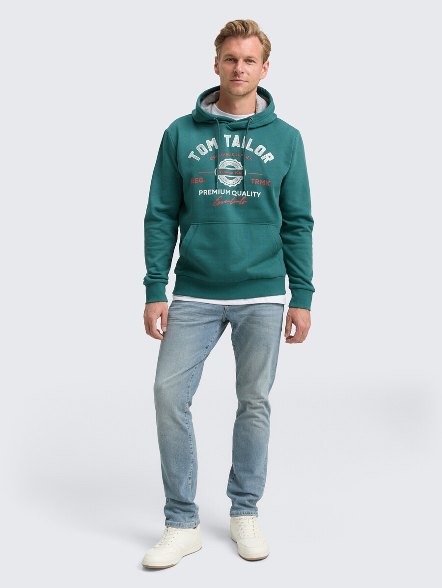sweat à capuche imprimé avec logo