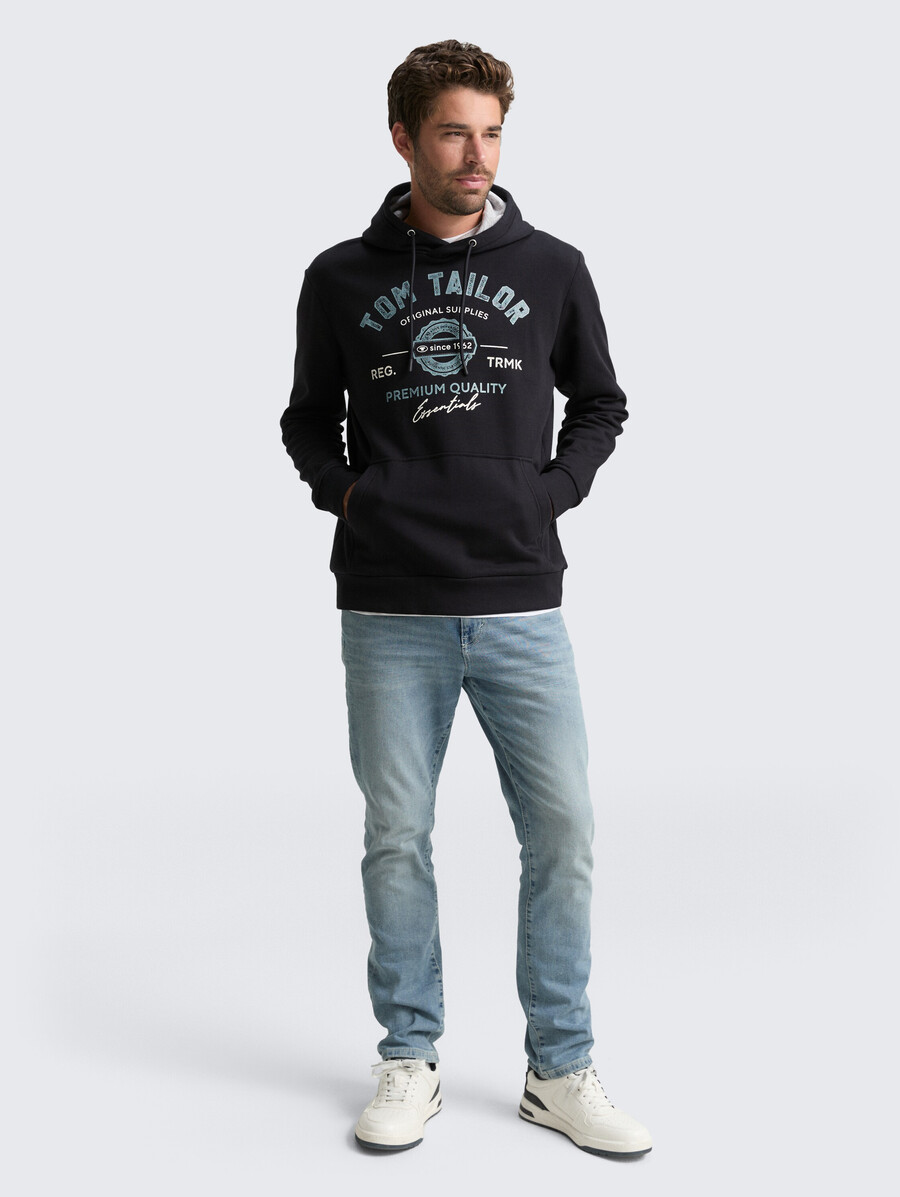 sweat à capuche imprimé avec logo