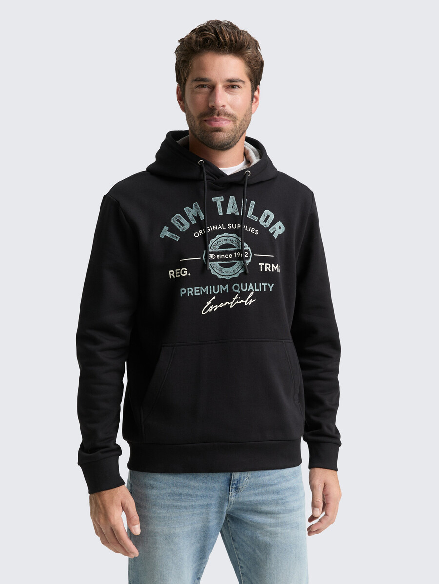 sweat à capuche imprimé avec logo