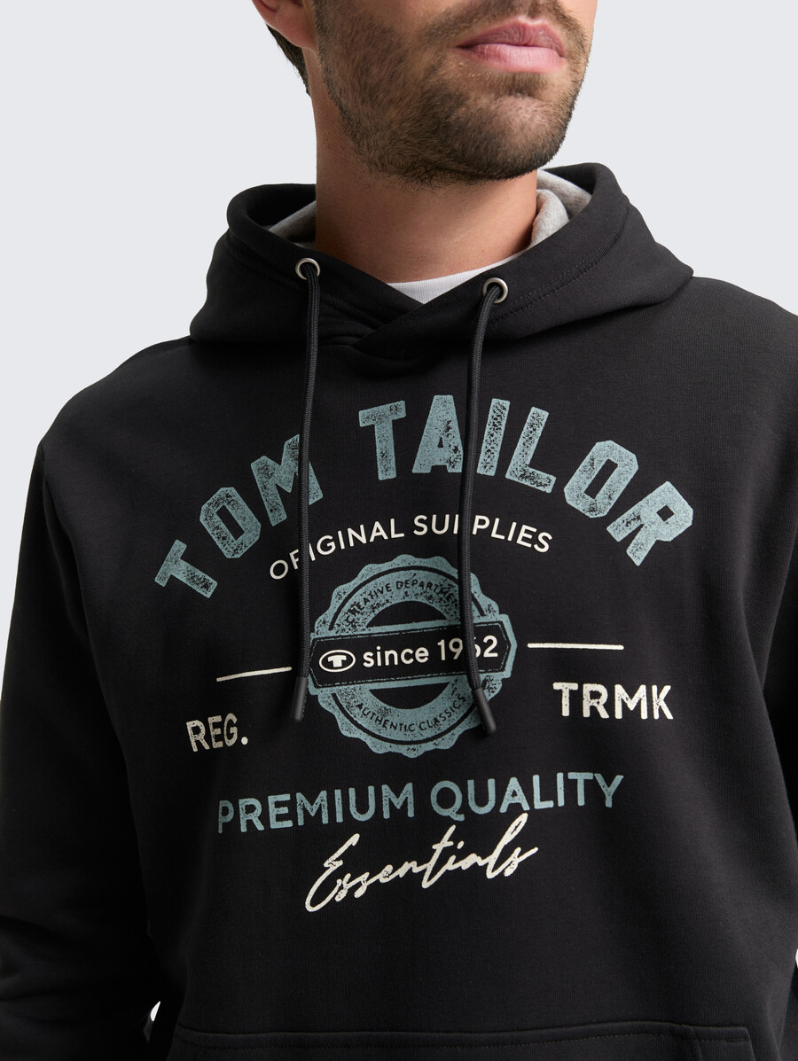 sweat à capuche imprimé avec logo