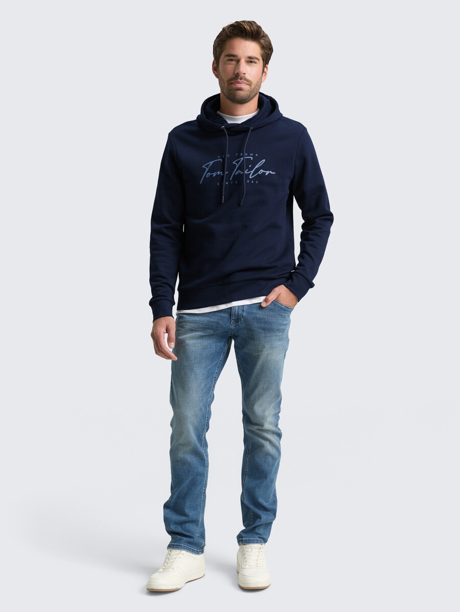 sweat à capuche imprimé avec logo