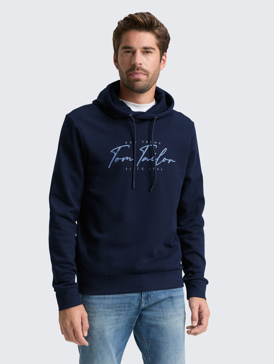 sweat à capuche imprimé avec logo