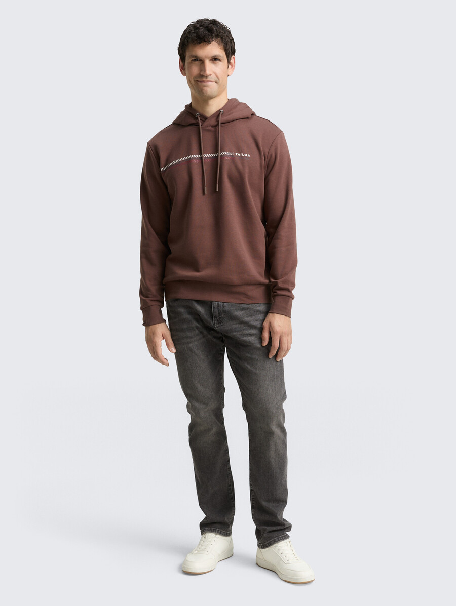 sweat à capuche imprimé avec logo