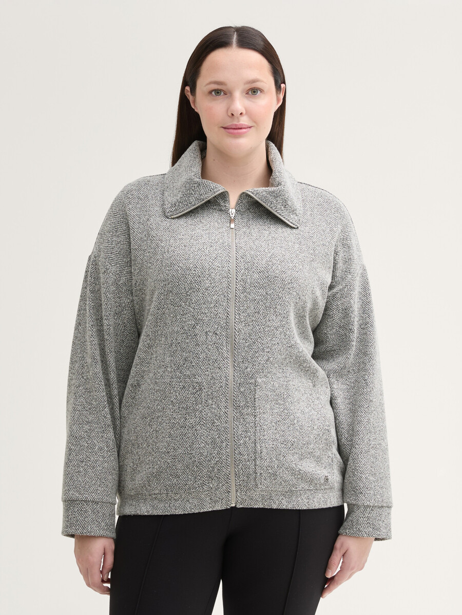 veste de survêtement grande taille à col montant