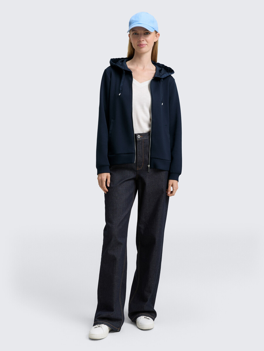 veste sweat-shirt à capuche en tissu scuba