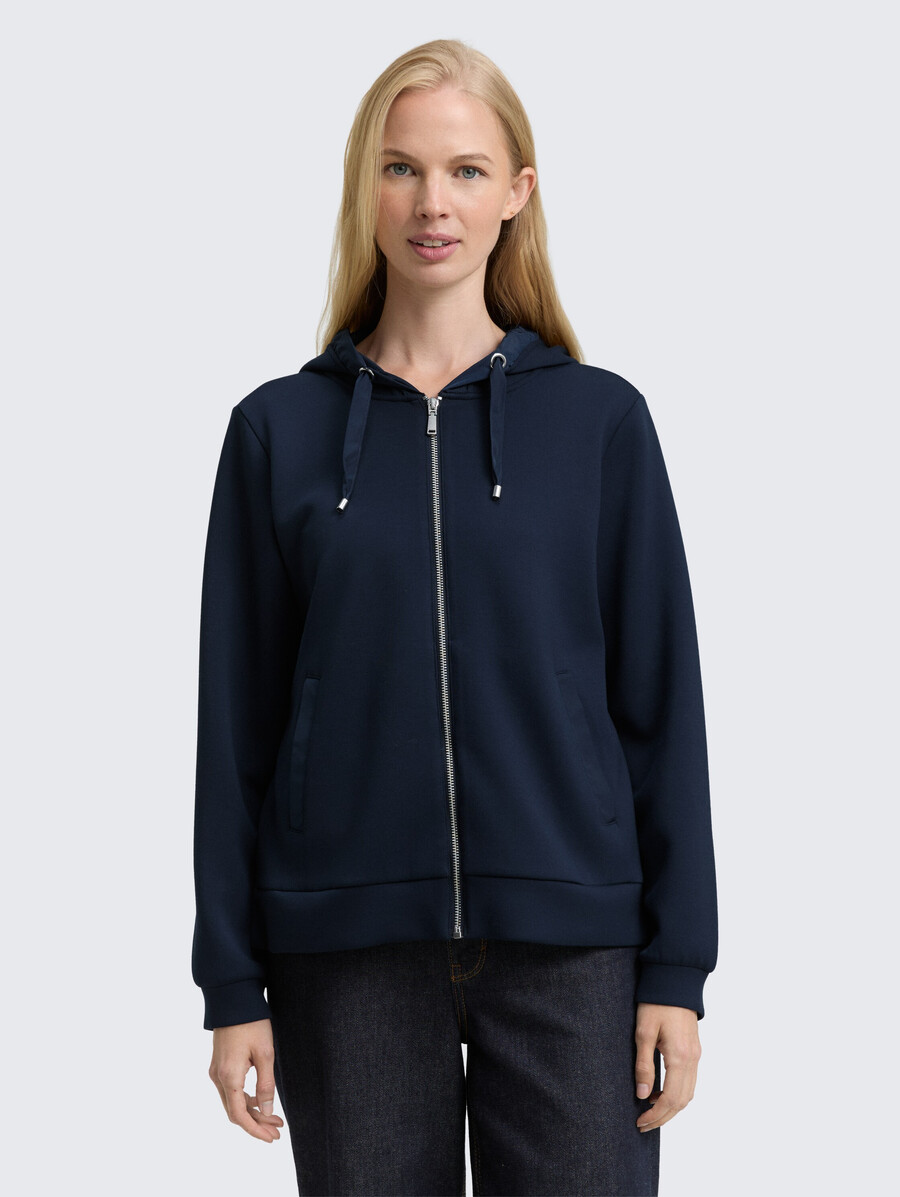 veste sweat-shirt à capuche en tissu scuba