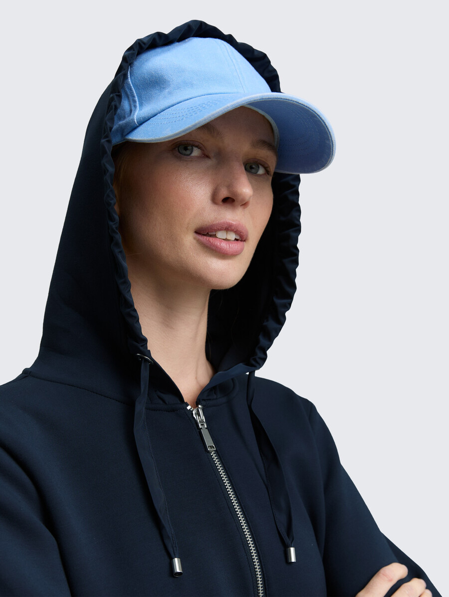 veste sweat-shirt à capuche en tissu scuba