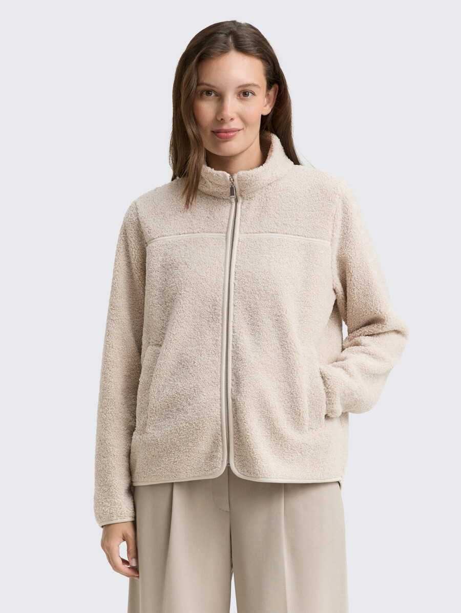 veste de survêtement teddy à col montant