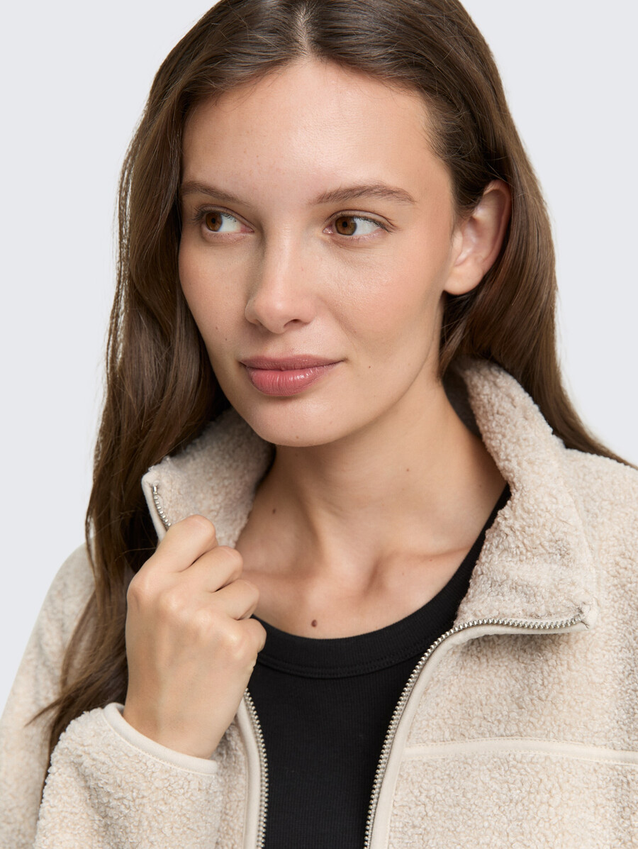 veste de survêtement teddy à col montant