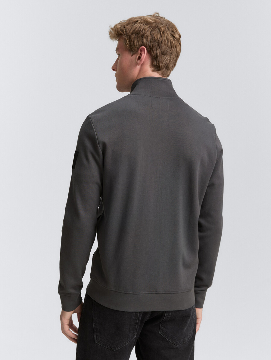 veste de survêtement en piqué à col montant
