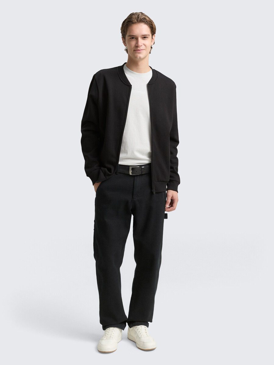 veste sweat-shirt à col bomber