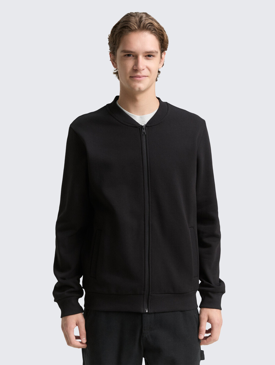 veste sweat-shirt à col bomber