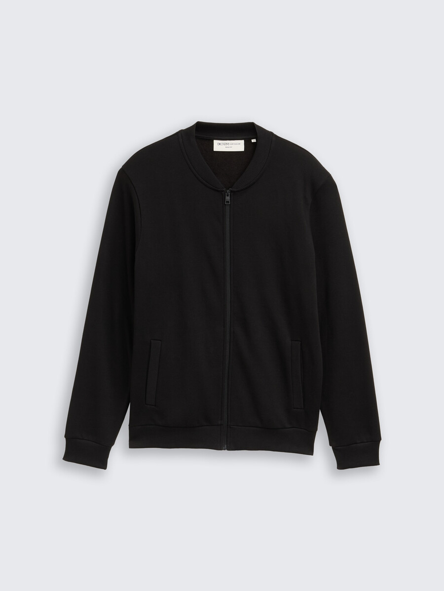 veste sweat-shirt à col bomber