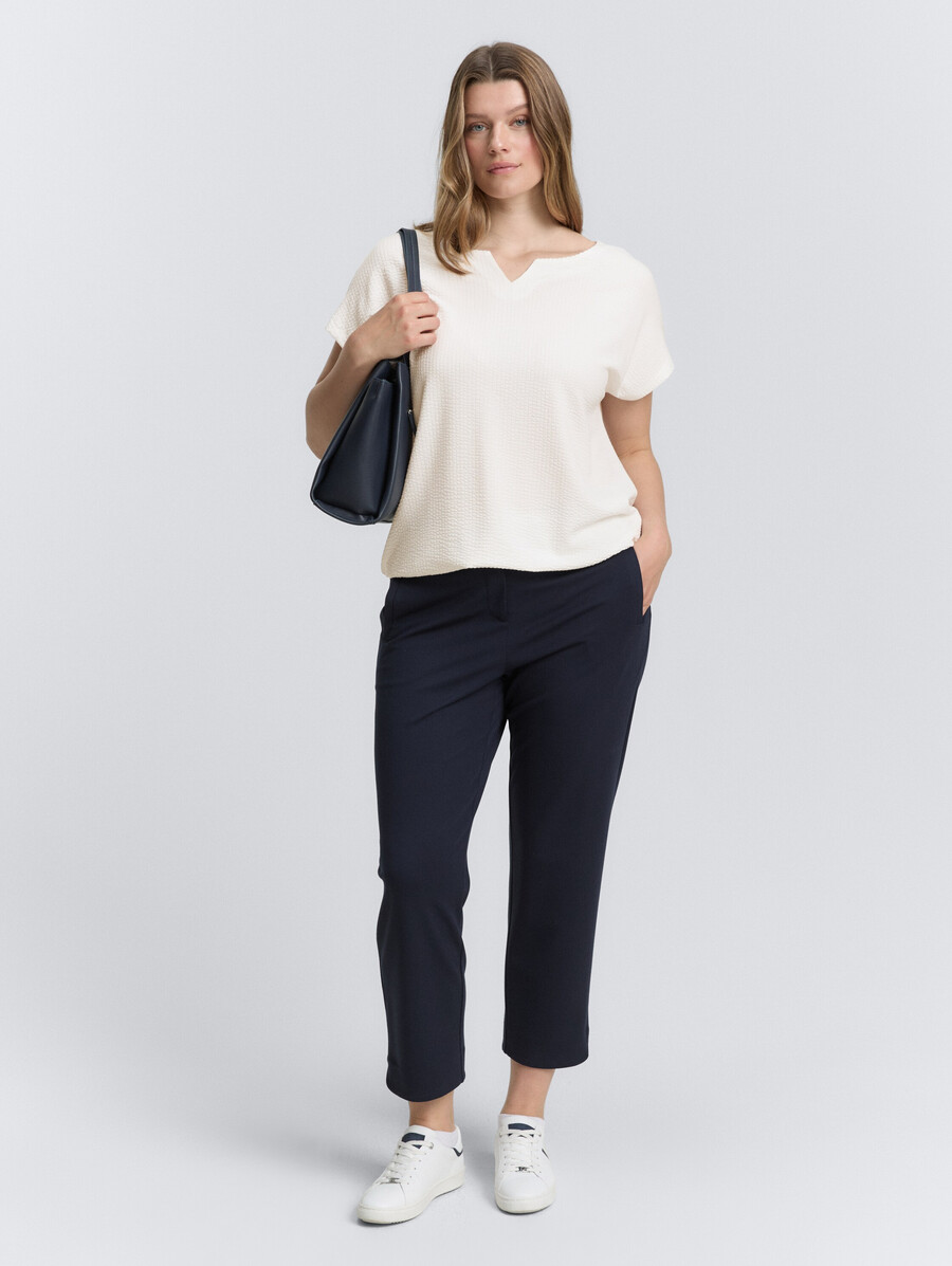 t-shirt grande taille en mélange de matières