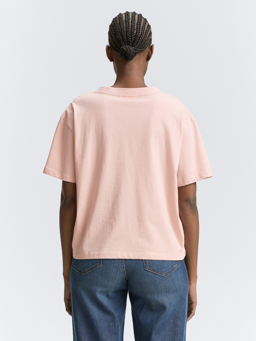 t-shirt à coupe carrée et col en v