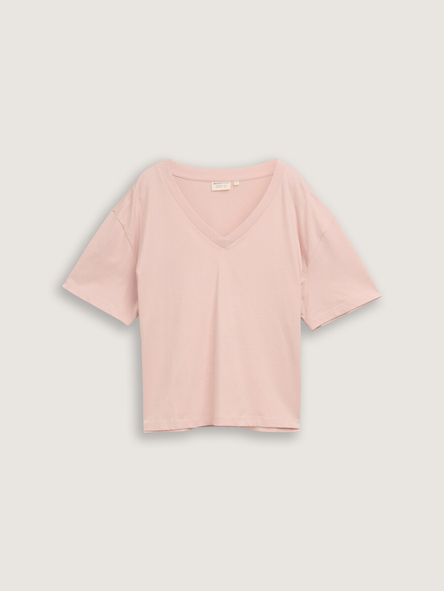 t-shirt à coupe carrée et col en v