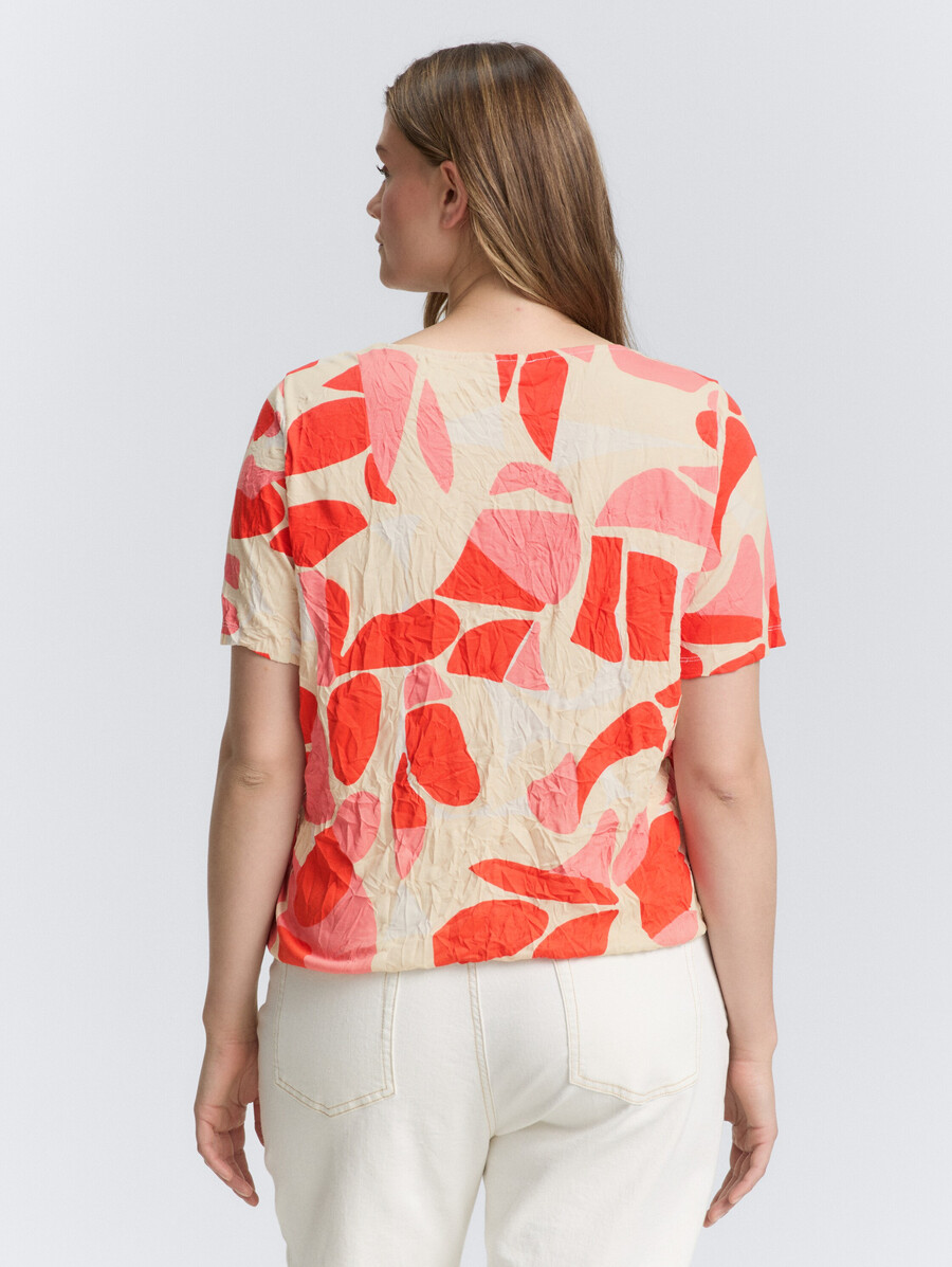 t-shirt froissé grande taille à motifs