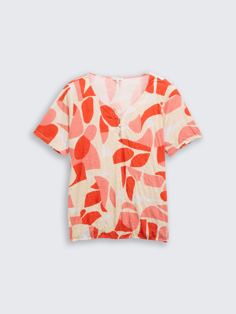 t-shirt froissé grande taille à motifs