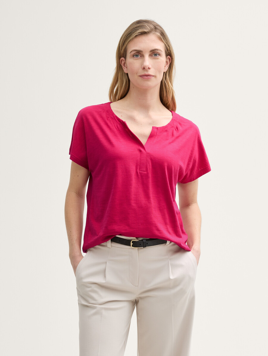 t-shirt à détails plissés