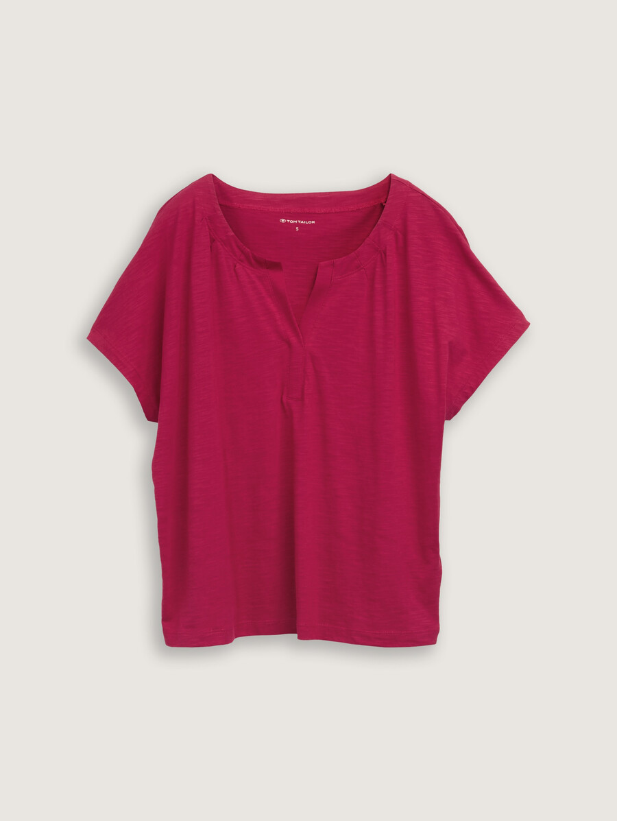 t-shirt à détails plissés