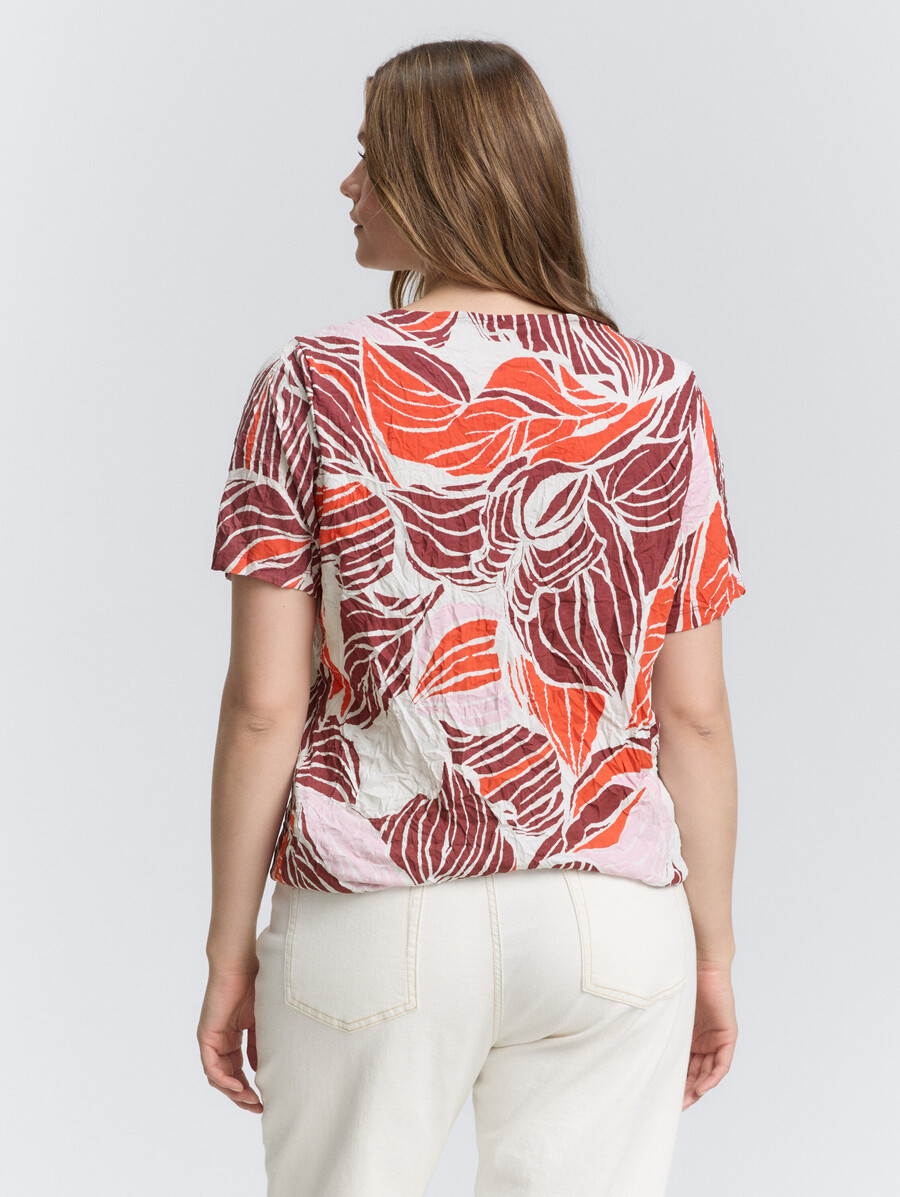 t-shirt froissé grande taille à motifs