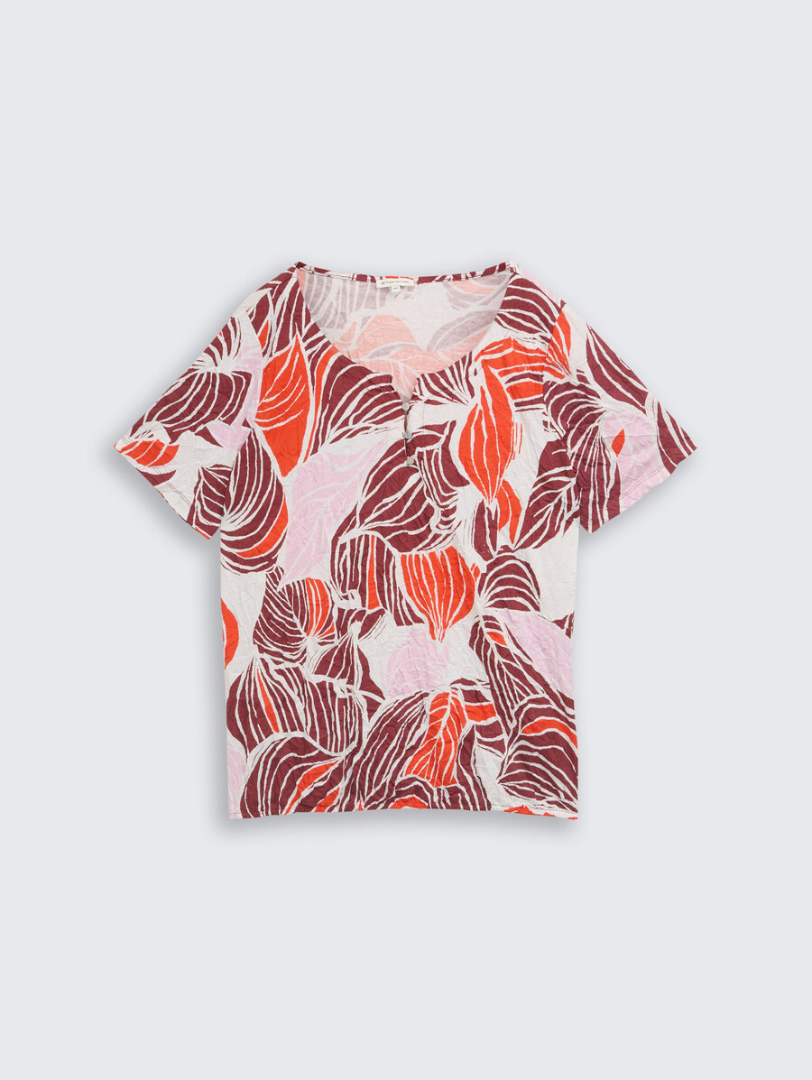 t-shirt froissé grande taille à motifs