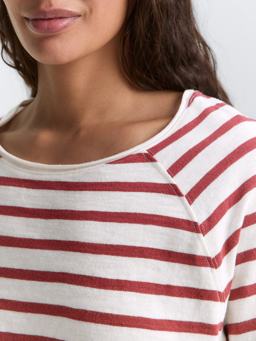 t-shirt raglan à rayures
