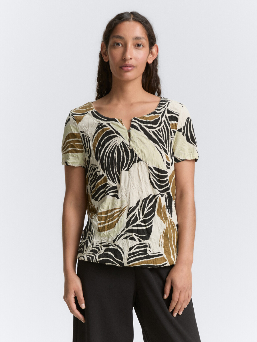 t-shirt froissé à motifs