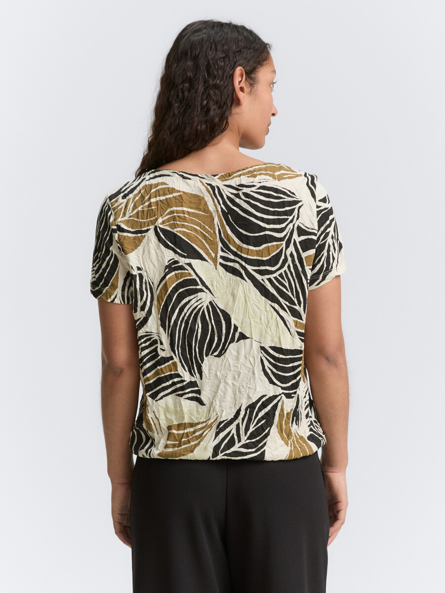 t-shirt froissé à motifs