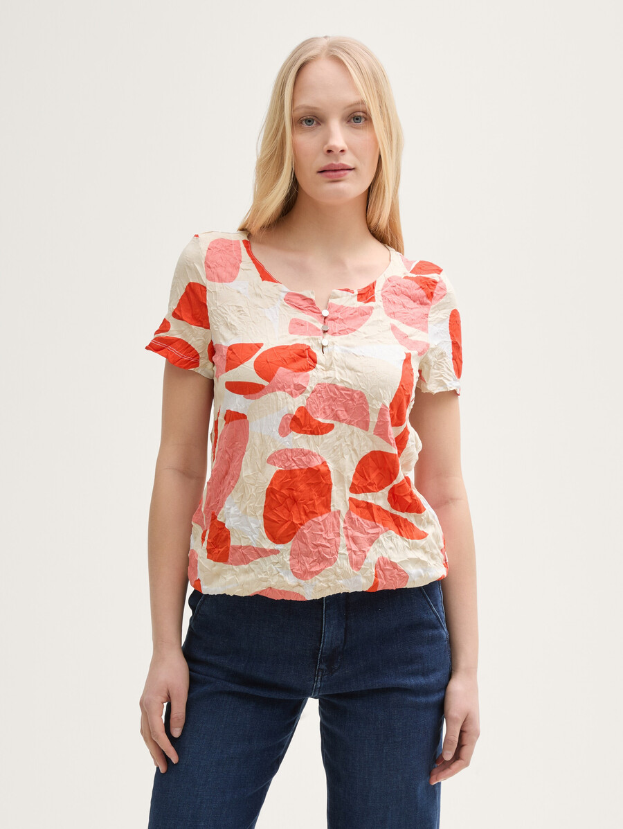 t-shirt froissé à motifs