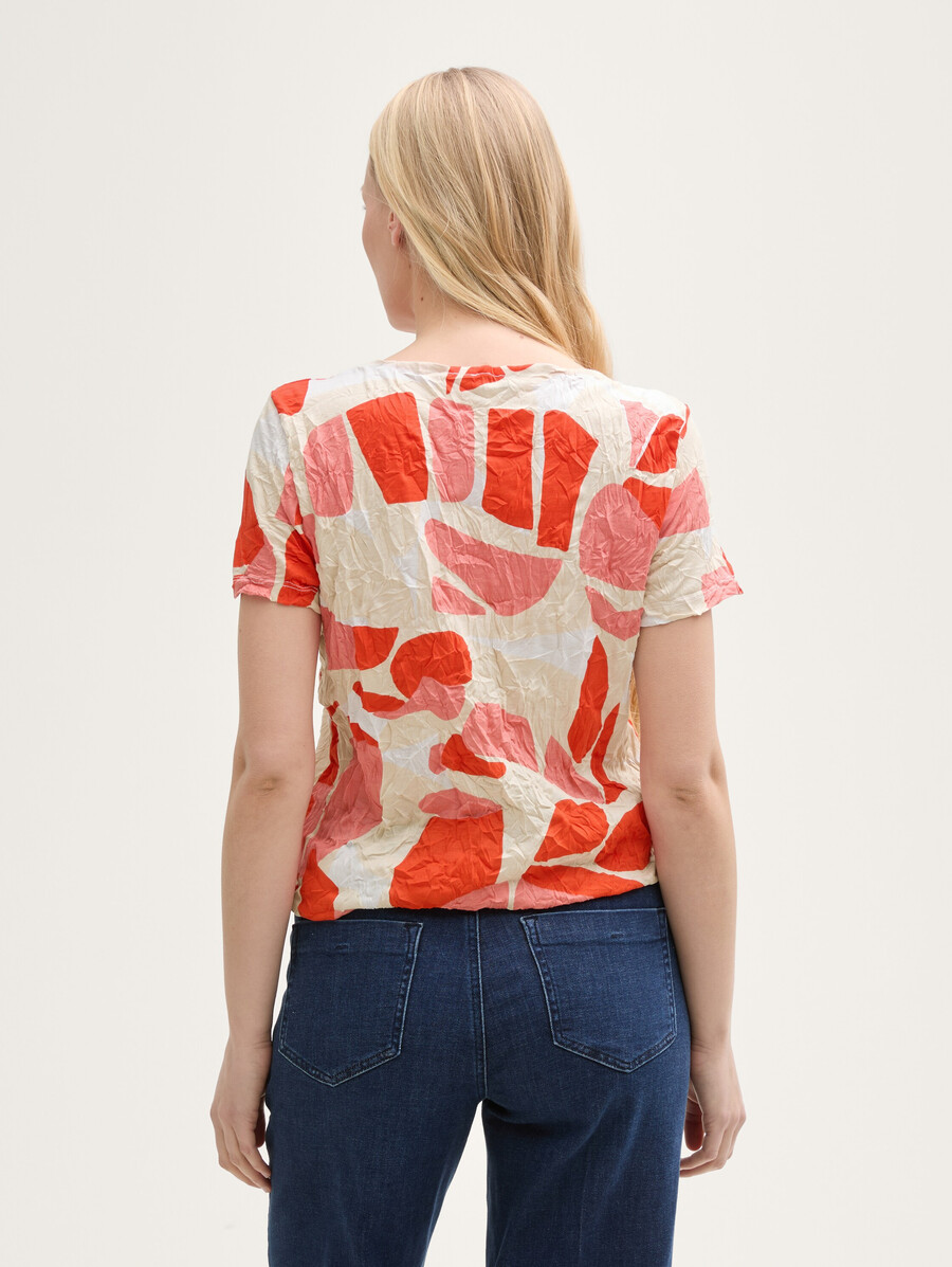 t-shirt froissé à motifs