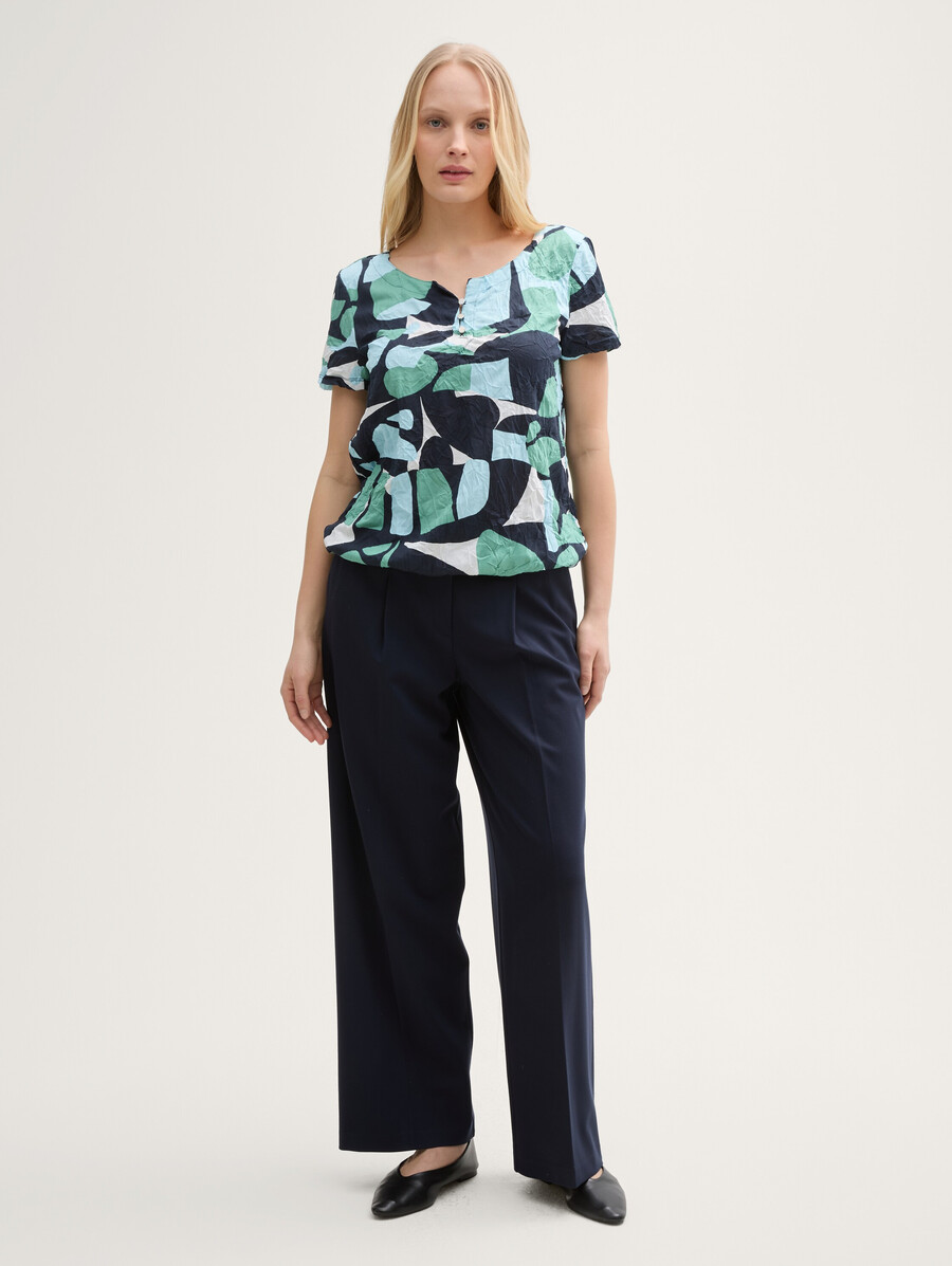 t-shirt froissé à motifs