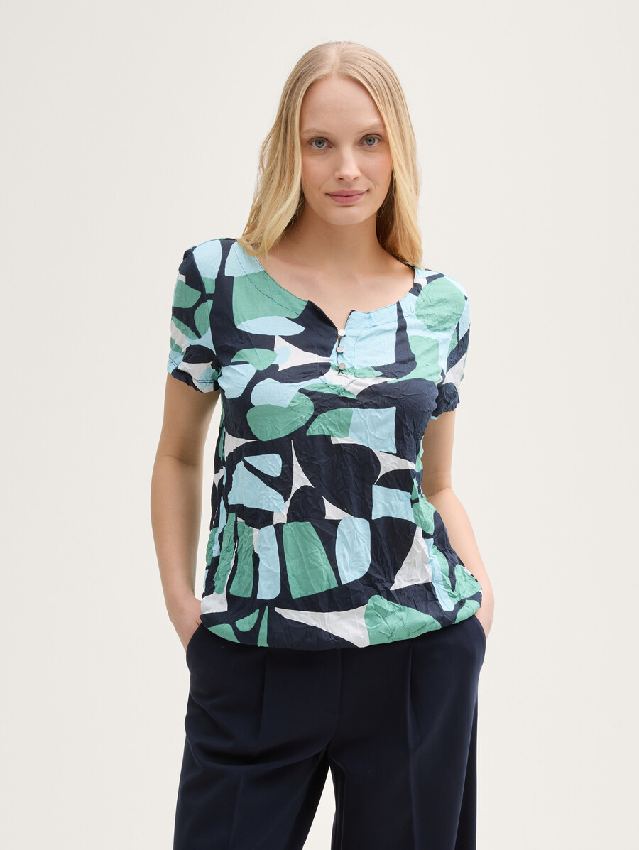 t-shirt froissé à motifs