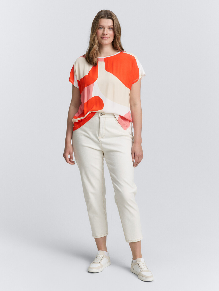 t-shirt grande taille en mélange de matières