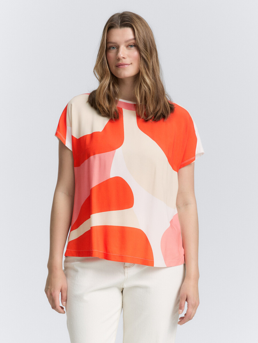 t-shirt grande taille en mélange de matières