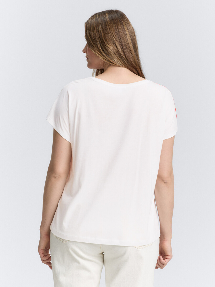 t-shirt grande taille en mélange de matières