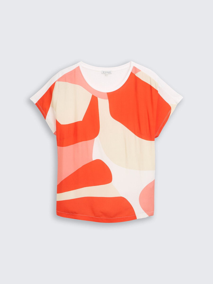 t-shirt grande taille en mélange de matières