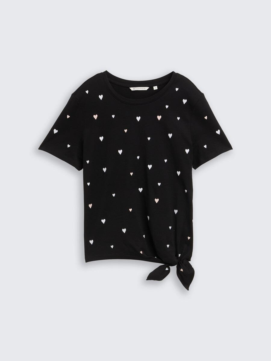 t-shirt avec broderie en forme de cœur