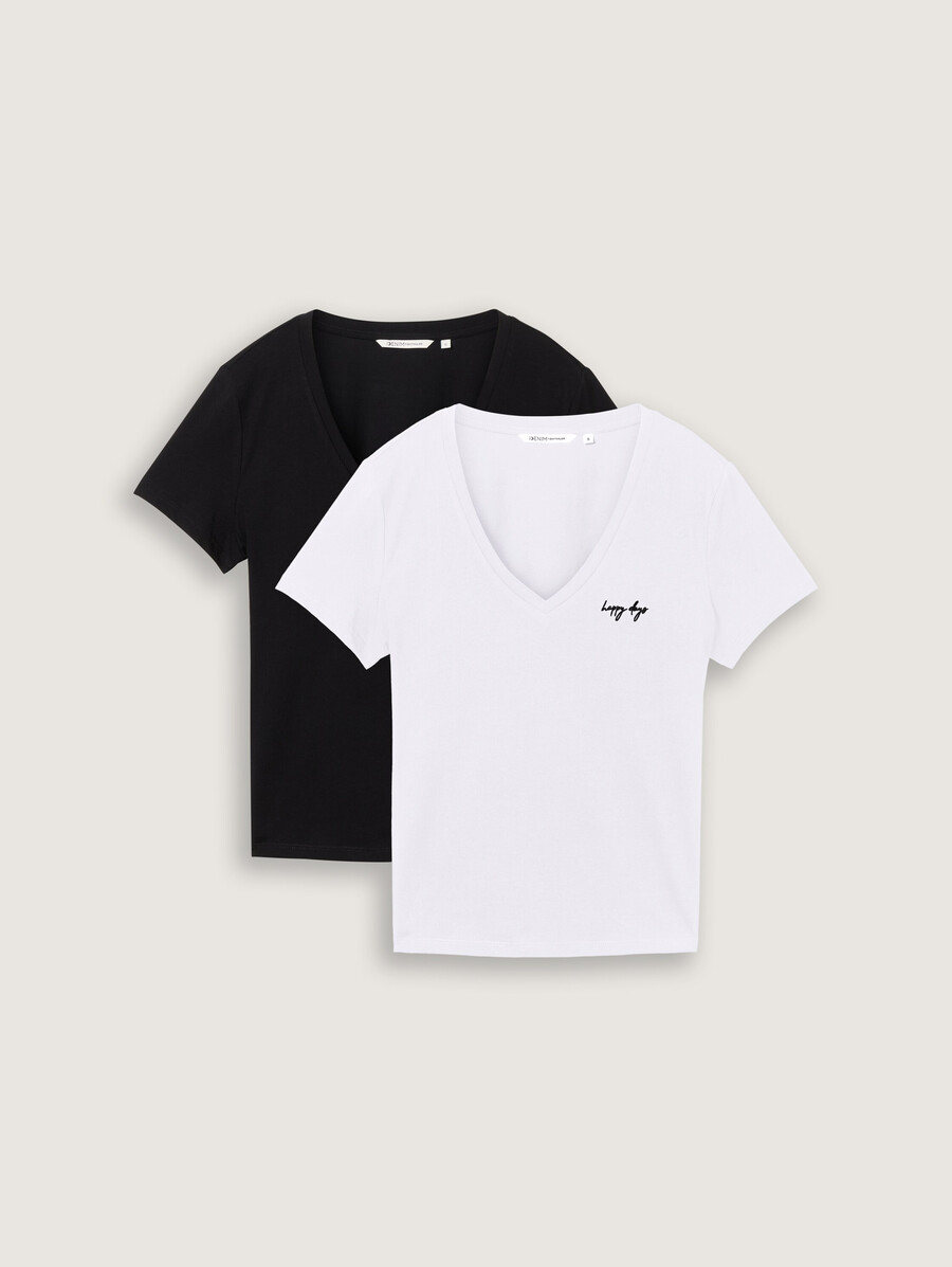 t-shirts à col en v lot de 2