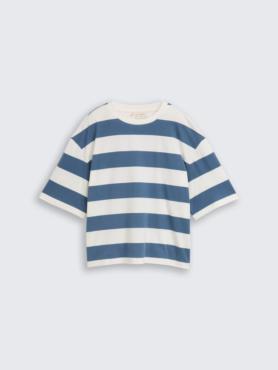 t-shirt à coupe carrée et à rayures